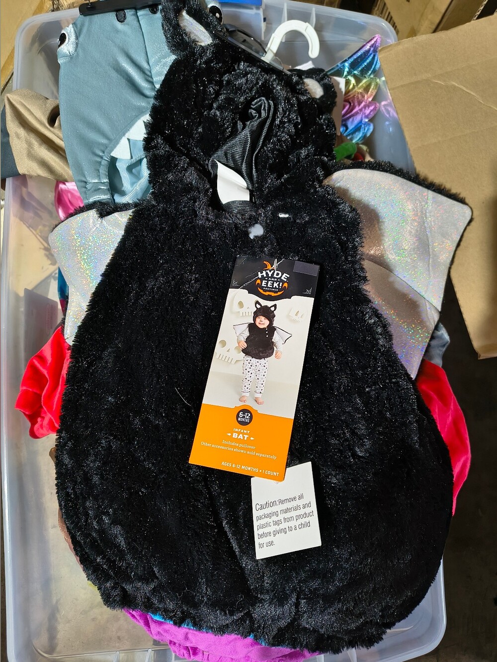 Hyde & Eek Infant Black Fuzzy Bat Costume Size 6-12 Months